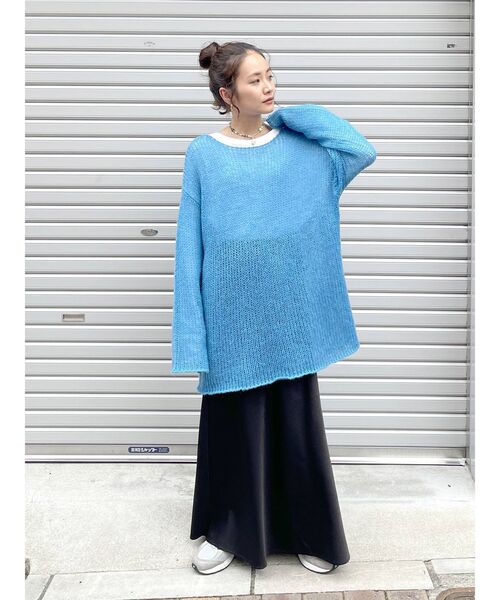 Ungrid（アングリッド）の「サテンフィットマキシスカート（スカート・レディース・ブラック/グリーン/アイボリー・FREE）」の7枚目の写真