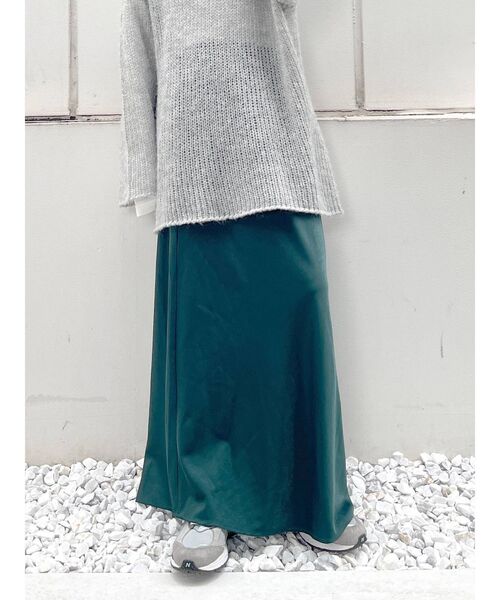 Ungrid（アングリッド）の「サテンフィットマキシスカート（スカート・レディース・ブラック/グリーン/アイボリー・FREE）」の9枚目の写真