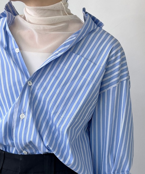 chuclla(チュクラ)の「シアーマルチトップス chwj22s07(Tシャツ/カットソー・レディース・アイボリー/ブラック・FREE)」の4枚目の写真