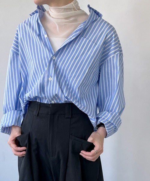 chuclla(チュクラ)の「シアーマルチトップス chwj22s07(Tシャツ/カットソー・レディース・アイボリー/ブラック・FREE)」の9枚目の写真