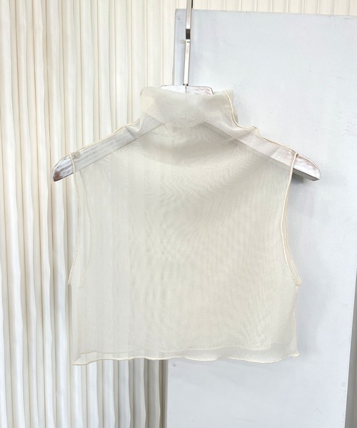 chuclla(チュクラ)の「シアーマルチトップス chwj22s07(Tシャツ/カットソー・レディース・アイボリー/ブラック・FREE)」の5枚目の写真