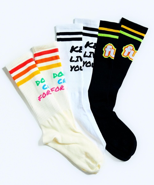babyShoop(ベイビーシュープ)の「ロゴ入りラインソックス(ソックス/靴下・レディース・ブラック/イエロー/ホワイト・FREE)」の6枚目の写真