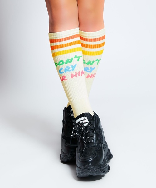 babyShoop(ベイビーシュープ)の「ロゴ入りラインソックス(ソックス/靴下・レディース・ブラック/イエロー/ホワイト・FREE)」の5枚目の写真