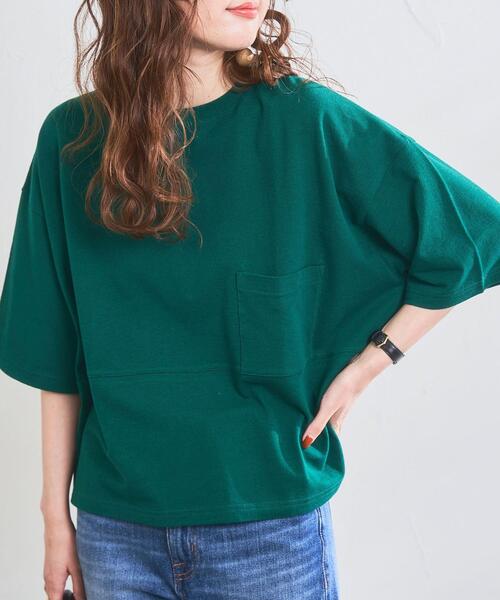 coen(コーエン)の「梨地ワイドポケットTシャツ(Tシャツ/カットソー・レディース・ブラック/レッド/オフホワイト/ダークグリーン・L/M)」の20枚目の写真