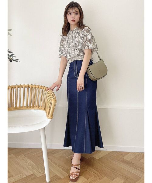 dazzlin（ダズリン）の「ハーフスリーブレースブラウス（シャツ/ブラウス・レディース・オフホワイト/ブラウン/ブラック・FREE）」の15枚目の写真