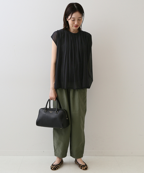 SLOBE IENA(スローブイエナ)の「チュールレイヤードプルオーバー(Tシャツ/カットソー・レディース・チャコールグレー/ブラック・FREE)」の3枚目の写真