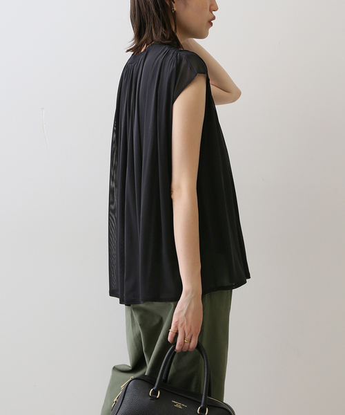 SLOBE IENA(スローブイエナ)の「チュールレイヤードプルオーバー(Tシャツ/カットソー・レディース・チャコールグレー/ブラック・FREE)」の10枚目の写真