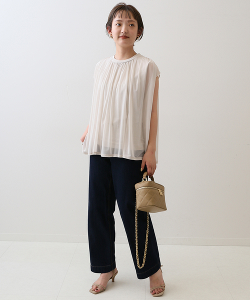 SLOBE IENA(スローブイエナ)の「チュールレイヤードプルオーバー(Tシャツ/カットソー・レディース・チャコールグレー/ブラック・FREE)」の15枚目の写真