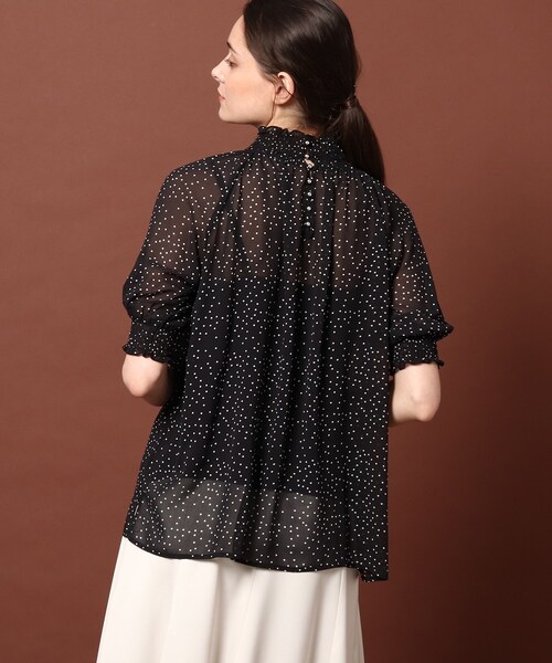 DRESSTERIOR(ドレステリア)の「◆ドットシフォンブラウス(シャツ/ブラウス・レディース・ブラック系/ホワイト系3・36/34/38)」の6枚目の写真