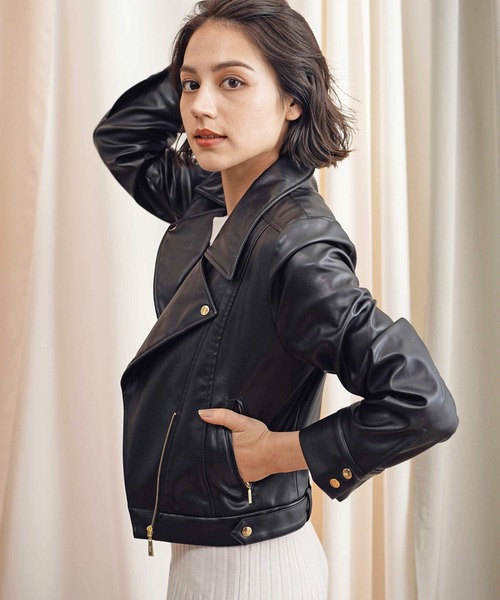 ゴールデングース　ライダース　ジャケット nala sayakaさん着用 NOELA（ノエラ）の「ライダースジャケット（ライダースジャケット