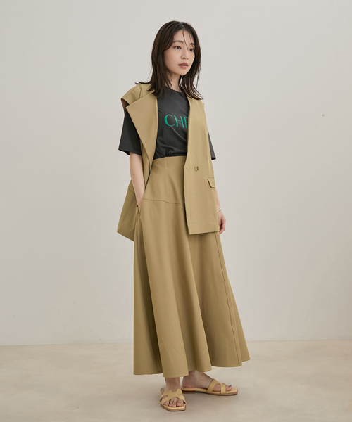 VIS（ビス）の「【セットアップ対応】ベルト付きアシンメトリージレ