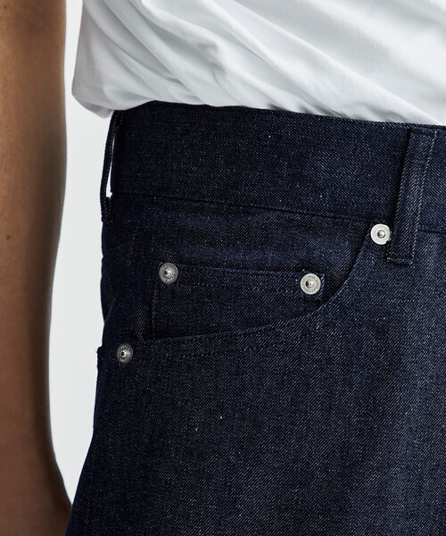 ジョンローレンスサリバン リジットデニム Mサイズ　インディゴブルー Womens rigid denim wide pants