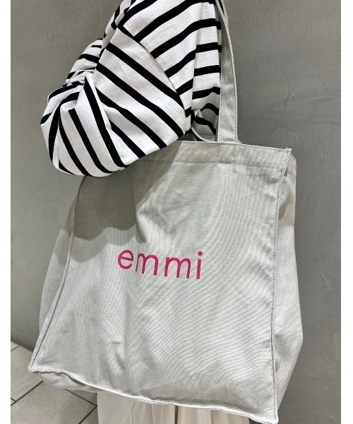 emmi（エミ）の「【emmi yoga】ｅｍｍｉエコキャンパストート（ショルダーバッグ・レディース・ライトグレー/オリーブ/ホワイト・FREE）」の3枚目の写真