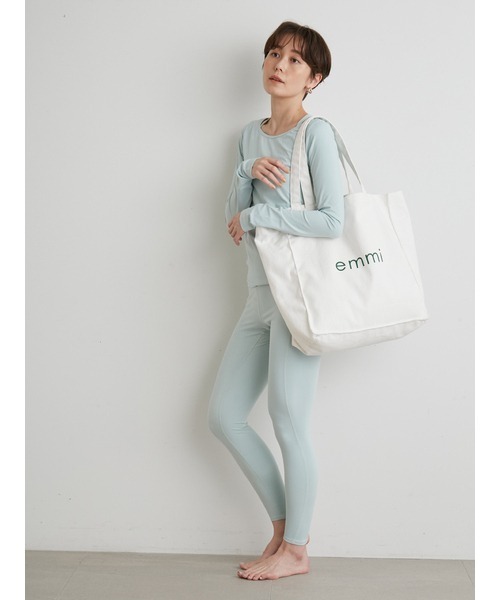emmi（エミ）の「【emmi yoga】ｅｍｍｉエコキャンパストート（ショルダーバッグ・レディース・ライトグレー/オリーブ/ホワイト・FREE）」の6枚目の写真