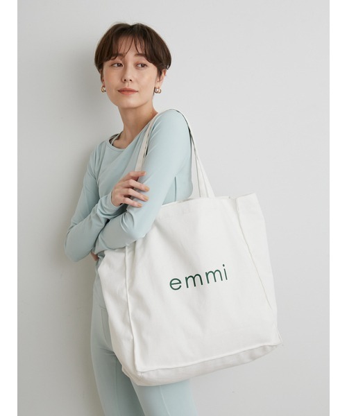emmi（エミ）の「【emmi yoga】ｅｍｍｉエコキャンパストート（ショルダーバッグ・レディース・ライトグレー/オリーブ/ホワイト・FREE）」の5枚目の写真