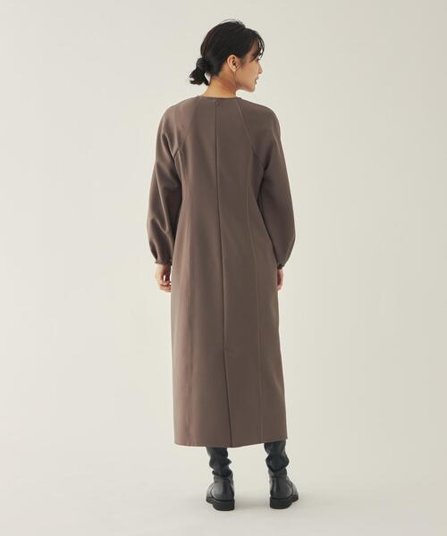 EMMEL REFINES パイピングステッチワンピース(ブラウン) ユナイテッド  