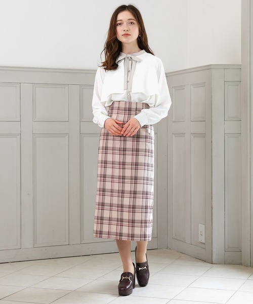 ASTORIA ODIER(アストリアオディール)の「バックスピンドルチェックタイトスカート(スカート・レディース・ブラウン/ベージュ・SMALL/MEDIUM/LARGE)」の12枚目の写真