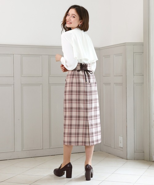 ASTORIA ODIER(アストリアオディール)の「バックスピンドルチェックタイトスカート(スカート・レディース・ブラウン/ベージュ・SMALL/MEDIUM/LARGE)」の14枚目の写真