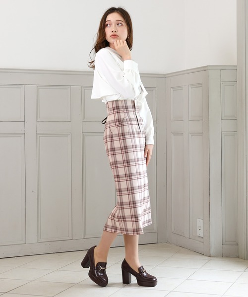 ASTORIA ODIER(アストリアオディール)の「バックスピンドルチェックタイトスカート(スカート・レディース・ブラウン/ベージュ・SMALL/MEDIUM/LARGE)」の15枚目の写真