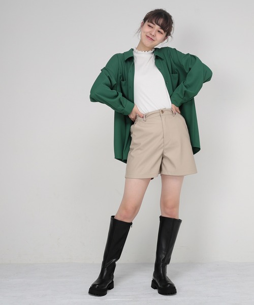 Honeys（ハニーズ）の「合皮ショートパンツ（その他パンツ・レディース・ブラック/ベージュ/ブラウン・S/M/L）」の12枚目の写真