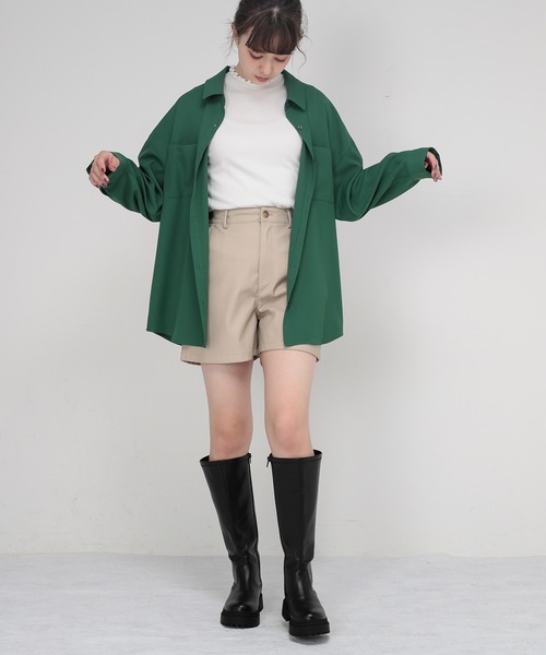 Honeys（ハニーズ）の「合皮ショートパンツ（その他パンツ・レディース・ブラック/ベージュ/ブラウン・S/M/L）」の13枚目の写真