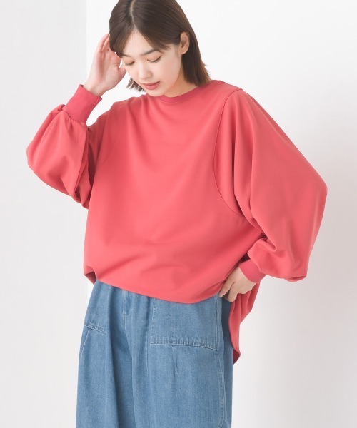 OMNES（オムネス）の「梨地バックヘンリーボリュームスリーブプルオーバー長袖（その他トップス・レディース・ブラック/グリーン/アイボリー/キャメル/ベージュ/ブルー/ピンク・FREE）」の7枚目の写真