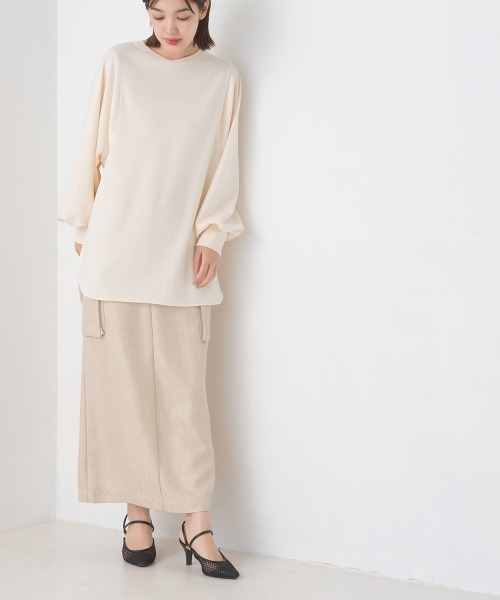 OMNES（オムネス）の「梨地バックヘンリーボリュームスリーブプルオーバー長袖（その他トップス・レディース・ブラック/グリーン/アイボリー/キャメル/ベージュ/ブルー/ピンク・FREE）」の17枚目の写真