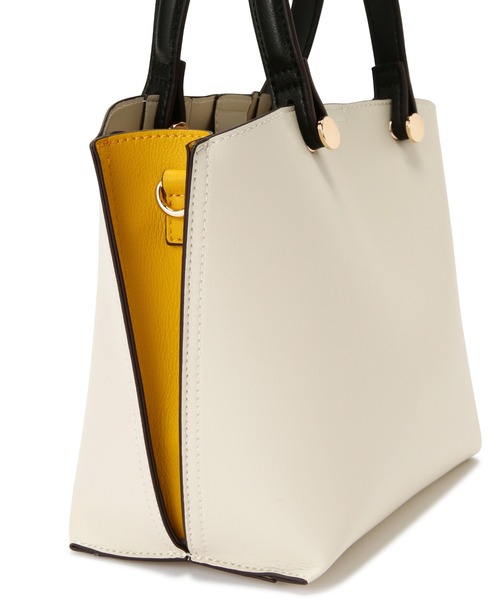 N.（N. Natural Beauty Basic）（エヌエヌナチュラルビューティーベーシック）の「サイドカラーリングミニショルダーバッグ（トートバッグ・レディース・ホワイト/ブラック/ベージュ・ﾌﾘ-）」の6枚目の写真