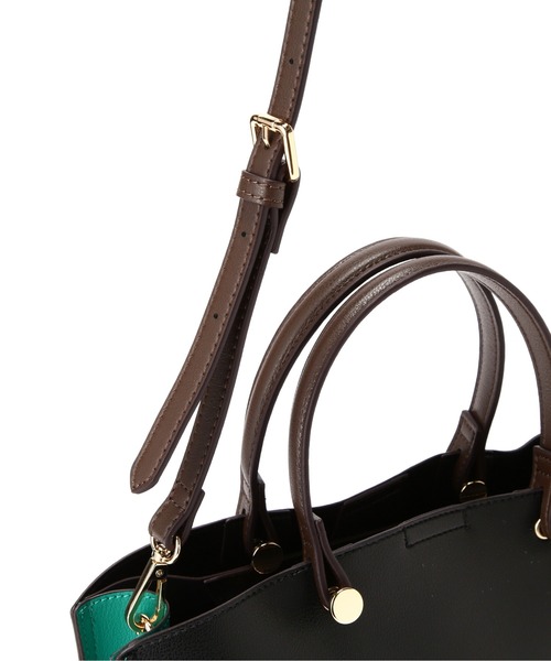 N.（N. Natural Beauty Basic）（エヌエヌナチュラルビューティーベーシック）の「サイドカラーリングミニショルダーバッグ（トートバッグ・レディース・ホワイト/ブラック/ベージュ・ﾌﾘ-）」の11枚目の写真