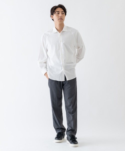 BRICK & SONS（ブリックアンドサンズ）の「コットンレーヨン リラックスラグランスリーブシャツ＜ホワイト＞（シャツ/ブラウス・メンズ・ホワイト・LL/S/M/L）」の3枚目の写真
