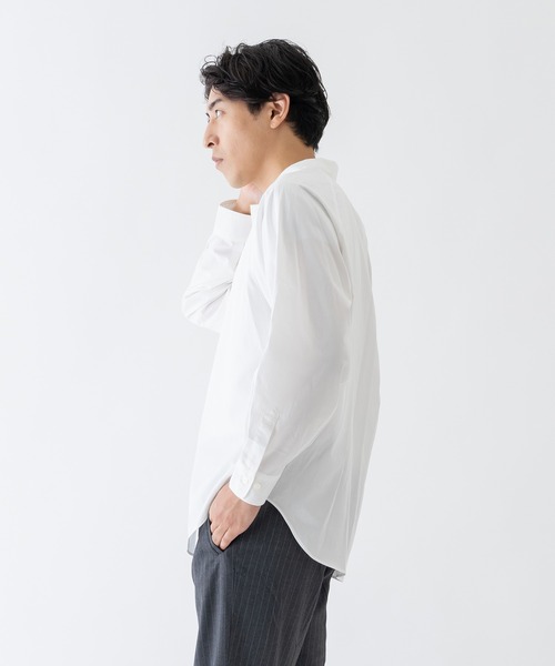 BRICK & SONS（ブリックアンドサンズ）の「コットンレーヨン リラックスラグランスリーブシャツ＜ホワイト＞（シャツ/ブラウス・メンズ・ホワイト・LL/S/M/L）」の4枚目の写真