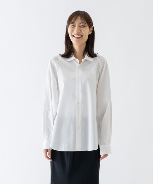 BRICK & SONS（ブリックアンドサンズ）の「コットンレーヨン リラックスラグランスリーブシャツ＜ホワイト＞（シャツ/ブラウス・メンズ・ホワイト・LL/S/M/L）」の6枚目の写真