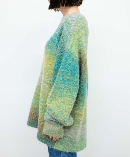 WEGO（ウィゴー）の「WEGO/グラデーションビッグニット（ニット/セーター・レディース・グリーン/オレンジ・FREE）」の16枚目の写真