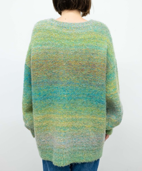 WEGO（ウィゴー）の「WEGO/グラデーションビッグニット（ニット/セーター・レディース・グリーン/オレンジ・FREE）」の17枚目の写真