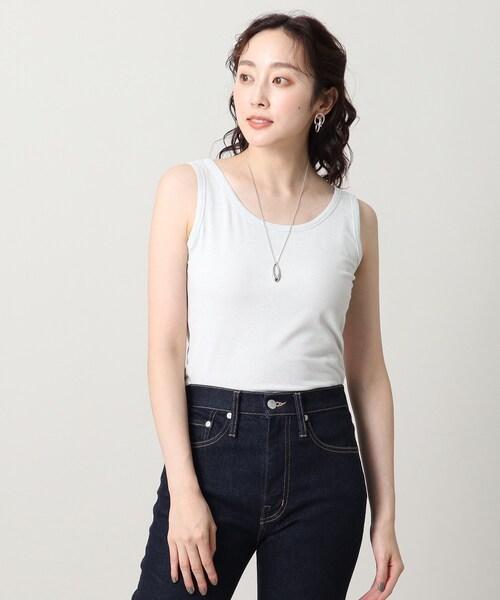 UNTITLED（アンタイトル）の「リーベルラメベア天竺プルオーバファブリック（タンクトップ・レディース・ライトグレー/ブラック/ベージュ・44/48/00/02/04）」の2枚目の写真