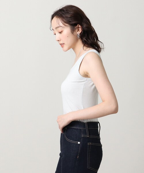 UNTITLED（アンタイトル）の「リーベルラメベア天竺プルオーバファブリック（タンクトップ・レディース・ライトグレー/ブラック/ベージュ・44/48/00/02/04）」の12枚目の写真