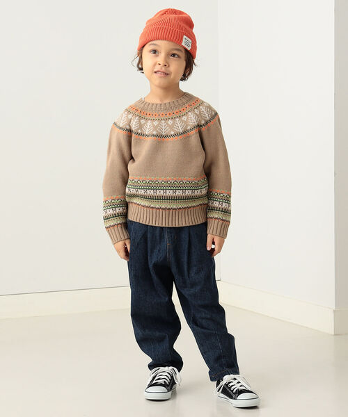 BEAMS mini（ビームスミニ）の「BEAMS mini / ノルディック ニット プルオーバー（90～150cm）（ニット/セーター・キッズ・ネイビー/ベージュ・110/140/150/120/100/130/90）」の10枚目の写真