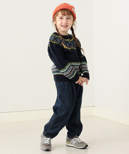 BEAMS mini（ビームスミニ）の「BEAMS mini / ノルディック ニット プルオーバー（90～150cm）（ニット/セーター・キッズ・ネイビー/ベージュ・110/140/150/120/100/130/90）」の3枚目の写真