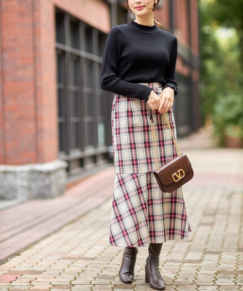 tocco closet（トッコ　クローゼット）の「プチハイネックメローフリルリブニットプルオーバー（ニット/セーター・レディース・ブラック/ブラウン/ピンク/アイボリー・M）」の10枚目の写真