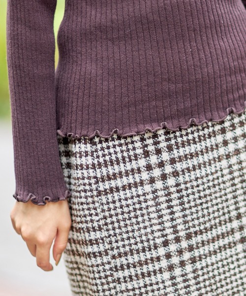 tocco closet（トッコ　クローゼット）の「プチハイネックメローフリルリブニットプルオーバー（ニット/セーター・レディース・ブラック/ブラウン/ピンク/アイボリー・M）」の18枚目の写真
