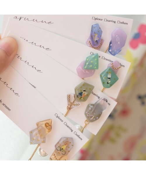 tone(トーン)の「【aruune】Osapo/ピアス(2way)(MA)(ピアス(両耳用)・レディース・イエロー/ブルー・FREE)」の9枚目の写真