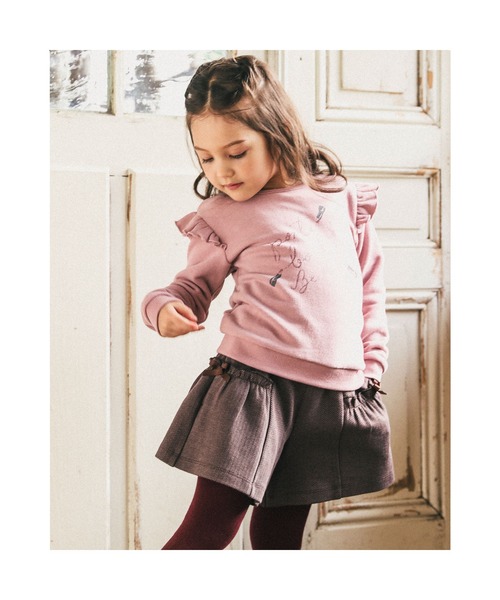 BeBe(ベベ)の「BeBe/マシュマロ裏毛ルージュロゴプリントトレーナー(90~150cm)(スウェット・キッズ・ピンク/パープル・100/140/120/150/90/130/110)」の8枚目の写真