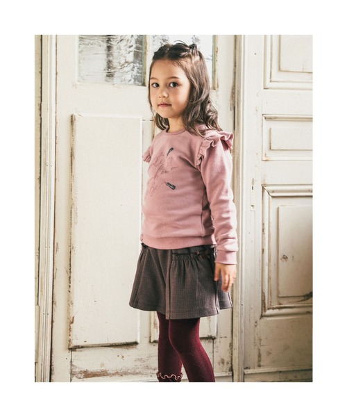 BeBe(ベベ)の「BeBe/マシュマロ裏毛ルージュロゴプリントトレーナー(90~150cm)(スウェット・キッズ・ピンク/パープル・100/140/120/150/90/130/110)」の13枚目の写真