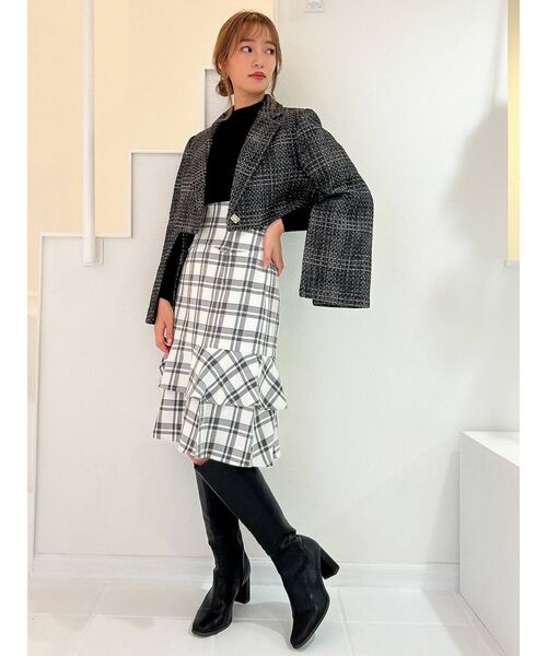 dazzlin（ダズリン）の「コルセットフリルミディスカート（スカート・レディース・オフホワイト/ブラウン・SMALL/MEDIUM）」の11枚目の写真