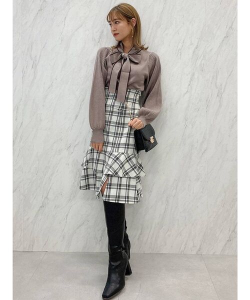 dazzlin（ダズリン）の「コルセットフリルミディスカート（スカート・レディース・オフホワイト/ブラウン・SMALL/MEDIUM）」の19枚目の写真