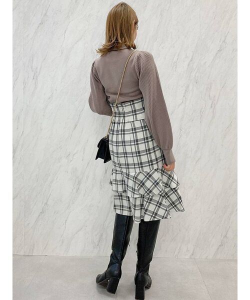 dazzlin（ダズリン）の「コルセットフリルミディスカート（スカート・レディース・オフホワイト/ブラウン・SMALL/MEDIUM）」の20枚目の写真