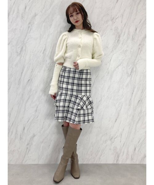 dazzlin（ダズリン）の「コルセットフリルミディスカート（スカート・レディース・オフホワイト/ブラウン・SMALL/MEDIUM）」の21枚目の写真