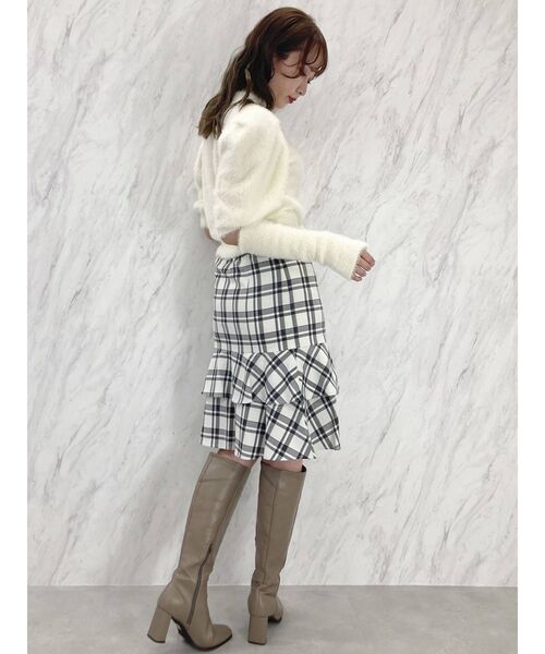 dazzlin（ダズリン）の「コルセットフリルミディスカート（スカート・レディース・オフホワイト/ブラウン・SMALL/MEDIUM）」の3枚目の写真