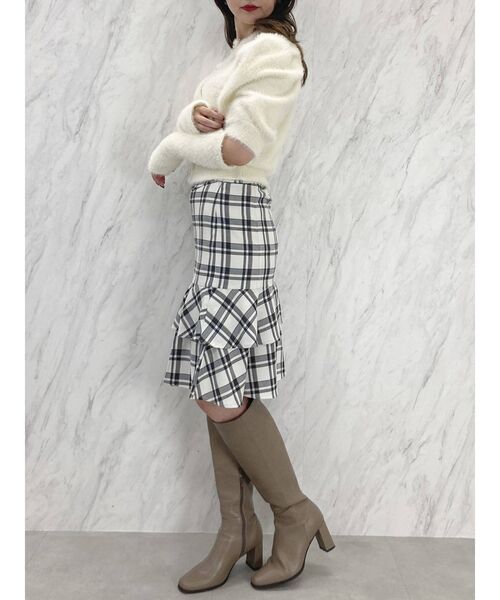 dazzlin（ダズリン）の「コルセットフリルミディスカート（スカート・レディース・オフホワイト/ブラウン・SMALL/MEDIUM）」の4枚目の写真