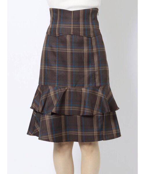 dazzlin（ダズリン）の「コルセットフリルミディスカート（スカート・レディース・オフホワイト/ブラウン・SMALL/MEDIUM）」の6枚目の写真